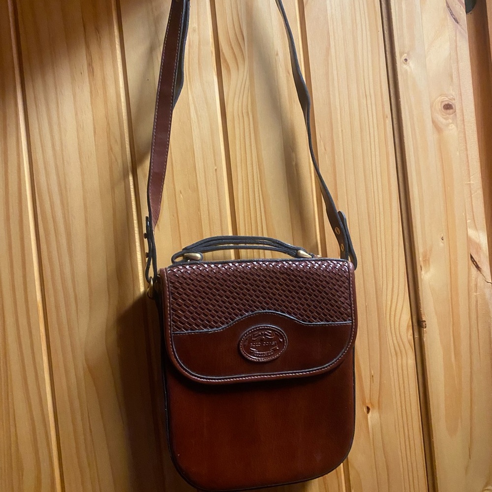 Brown Messenger Bag Structured Box Shape